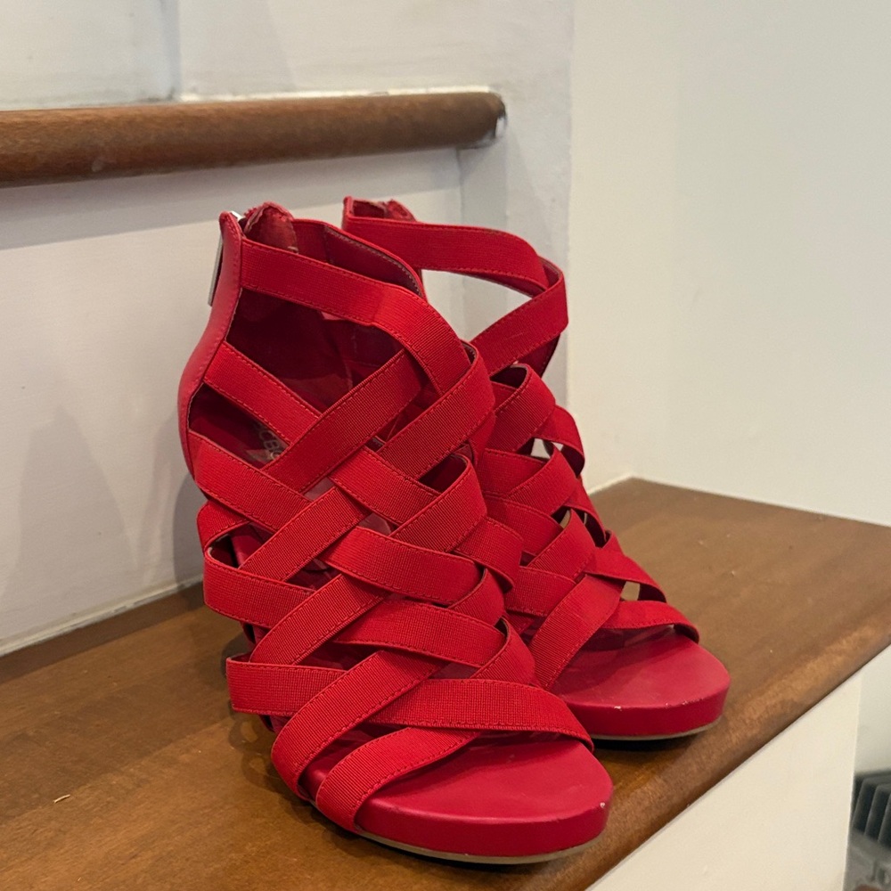 BCBGeneration Red Strappy Heels